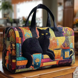 Black Reading Cat Travel Bag