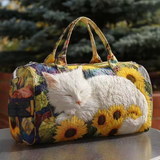 Kitten Among Sunflowers Travel Bag