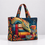 Dragon with Books Handmade Bag
