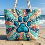 Blue Footprint Beach Bag