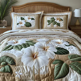 White Hibiscus Bedding Set